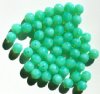 25 8mm Round Milky Green Opal Glass Beads